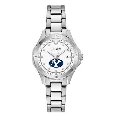 Women's Bulova Silver BYU Cougars Stainless Steel Classic Sport Watch