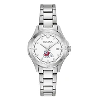 Women's Bulova Silver Fresno State Bulldogs Stainless Steel Classic Sport Watch