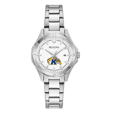 Women's Bulova Silver Kent State Golden Flashes Stainless Steel Classic Sport Watch