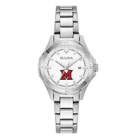Women's Bulova Silver Miami University RedHawks Stainless Steel Classic Sport Watch