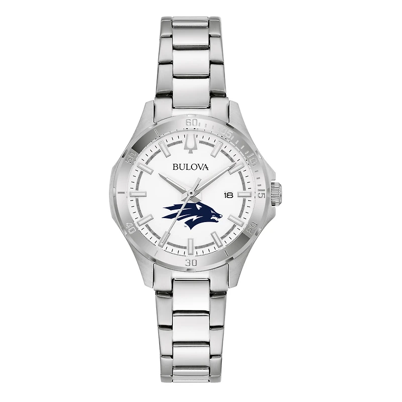 Women's Bulova Silver Nevada Wolf Pack Stainless Steel Classic Sport Watch