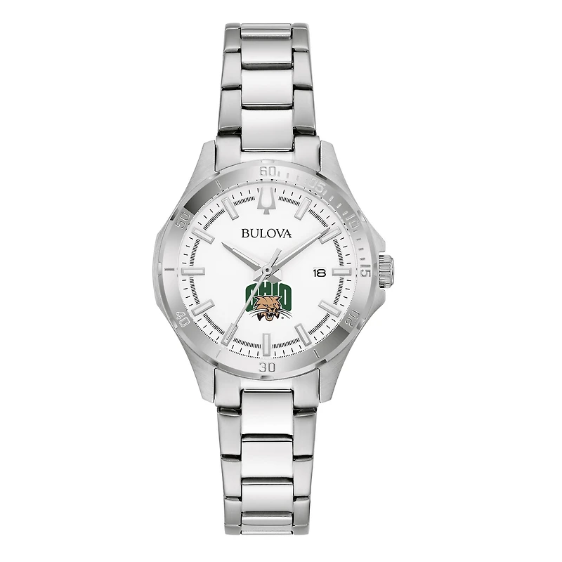 Women's Bulova Silver Ohio Bobcats Stainless Steel Classic Sport Watch