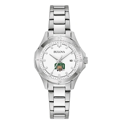 Women's Bulova Silver Ohio Bobcats Stainless Steel Classic Sport Watch