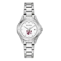 Women's Bulova Silver Southern Illinois Salukis Stainless Steel Classic Sport Watch