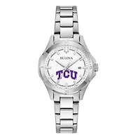 Women's Bulova Silver TCU Horned Frogs Stainless Steel Classic Sport Watch