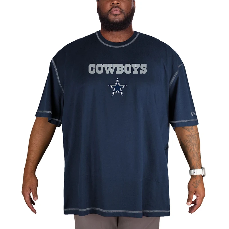 Men's New Era  Blue Dallas Cowboys Big & Tall Third Down Puff Print T-Shirt