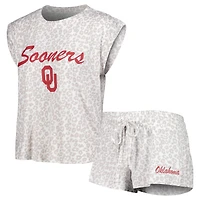 Women's Concepts Sport  Cream Oklahoma Sooners Montana Top & Shorts Sleep Set
