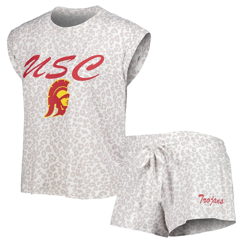 Women's Concepts Sport  Cream USC Trojans Montana Top & Shorts Sleep Set