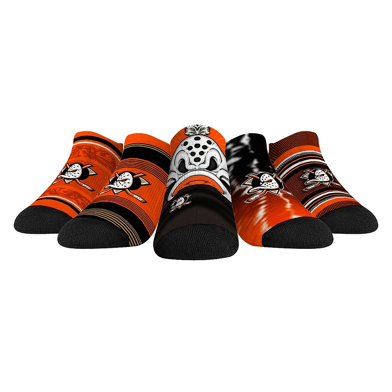 Unisex Rock Em Socks Anaheim Ducks Super Fan Five-Pack Low-Cut Socks Set
