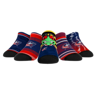 Unisex Rock Em Socks   Columbus Blue Jackets Super Fan Five-Pack Low-Cut Socks Set