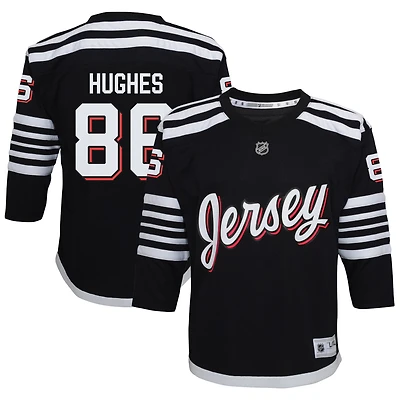 Youth Jack Hughes Black New Jersey Devils Alternate Replica Player Jersey