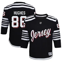 Youth Jack Hughes Black New Jersey Devils Alternate Replica Player Jersey