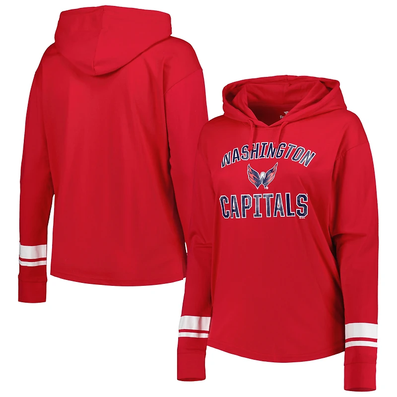 Women's Red Washington Capitals Colorblock Pullover Hoodie Jacket