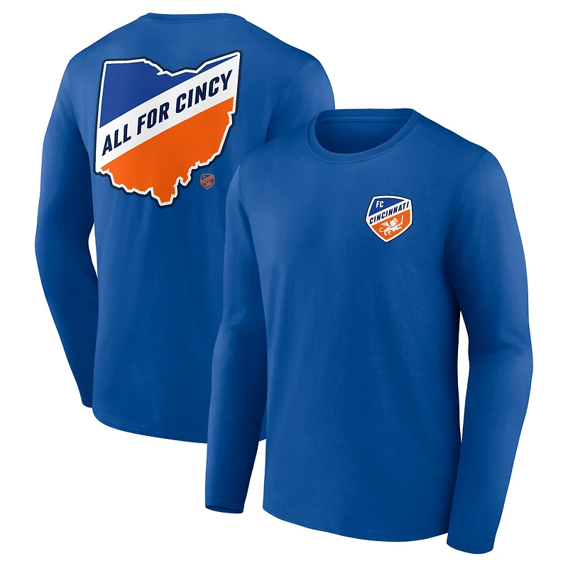 Men's Blue FC Cincinnati Team Hometown Collection Long Sleeve T-Shirt