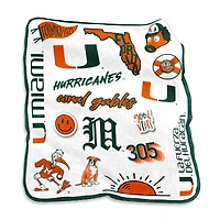 Miami Hurricanes 50'' x 60'' Native Raschel Plush Throw Blanket