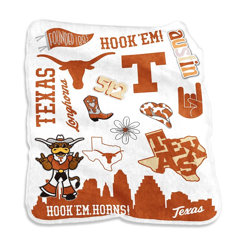 Texas Longhorns 50'' x 60'' Native Raschel Plush Throw Blanket