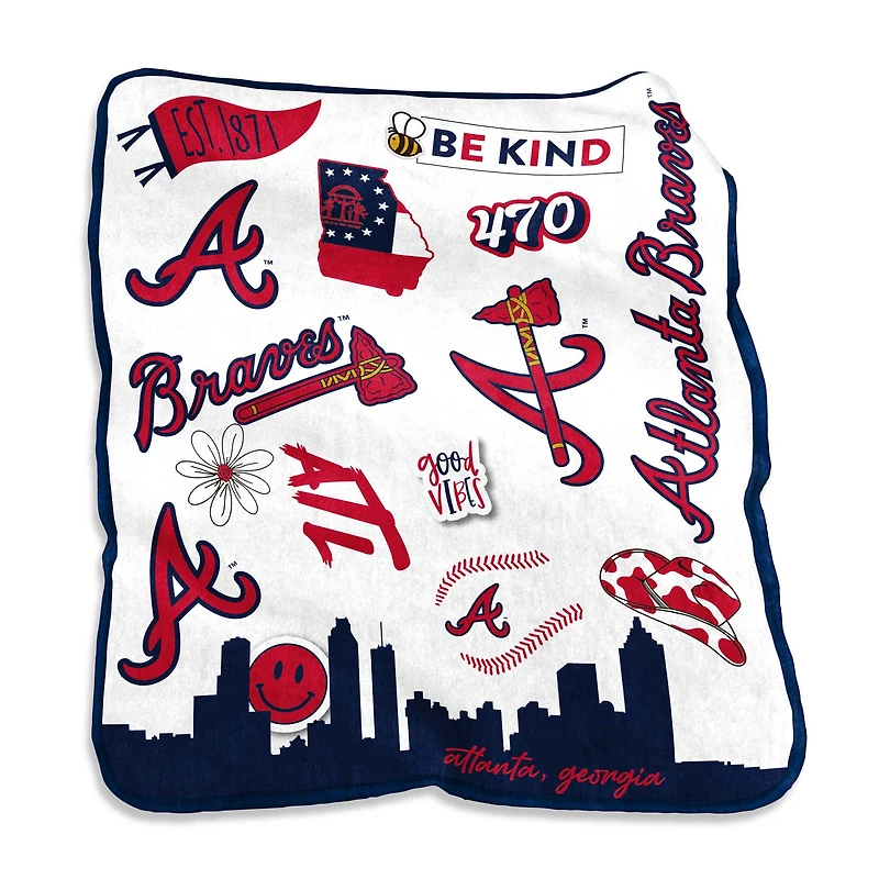 Atlanta Braves 50'' x 60'' Native Raschel Plush Throw Blanket