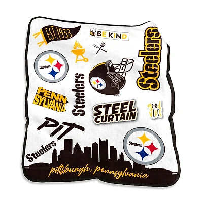 Pittsburgh Steelers 50'' x 60'' Native Raschel Plush Throw Blanket