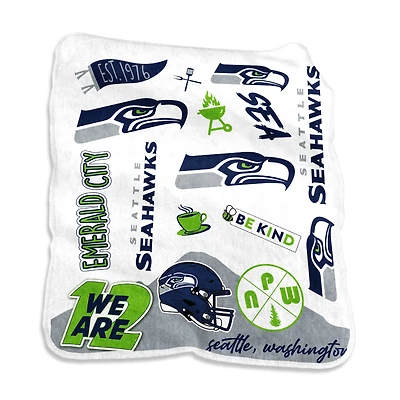 Seattle Seahawks 50'' x 60'' Native Raschel Plush Throw Blanket