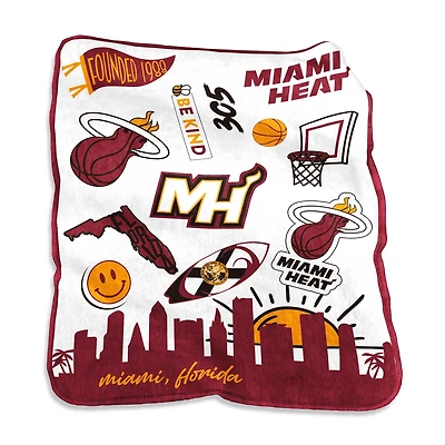 Miami Heat 50'' x 60'' Native Raschel Plush Throw Blanket