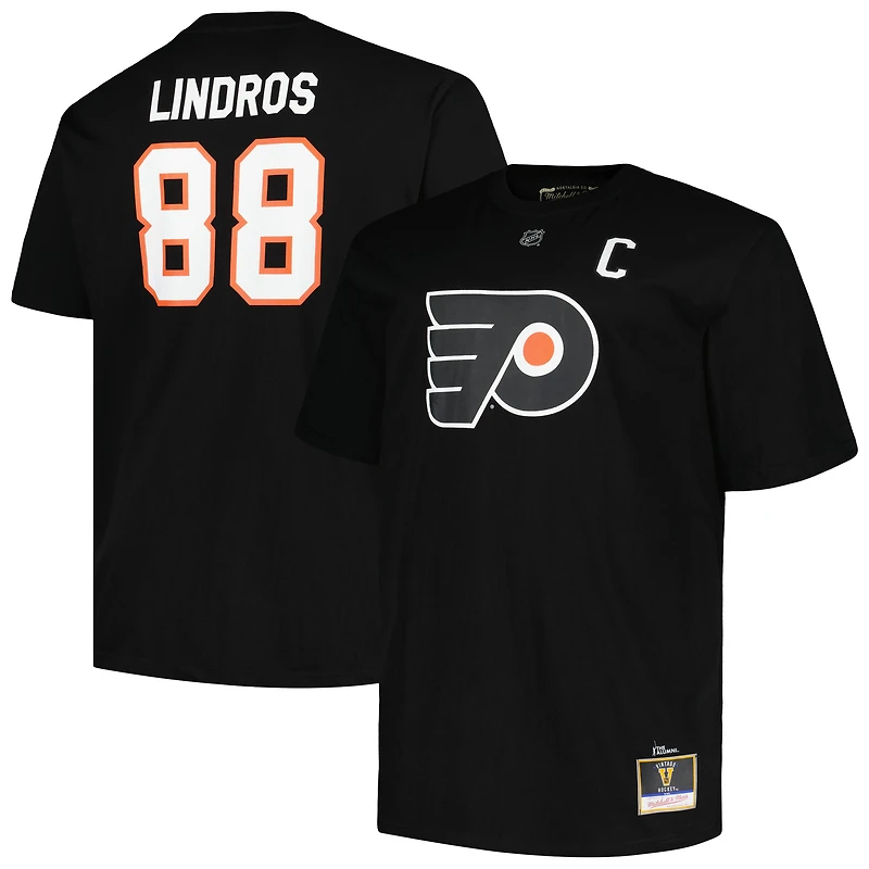 Men's Mitchell & Ness Eric Lindros Black Philadelphia Flyers Big & Tall Name & Number T-Shirt