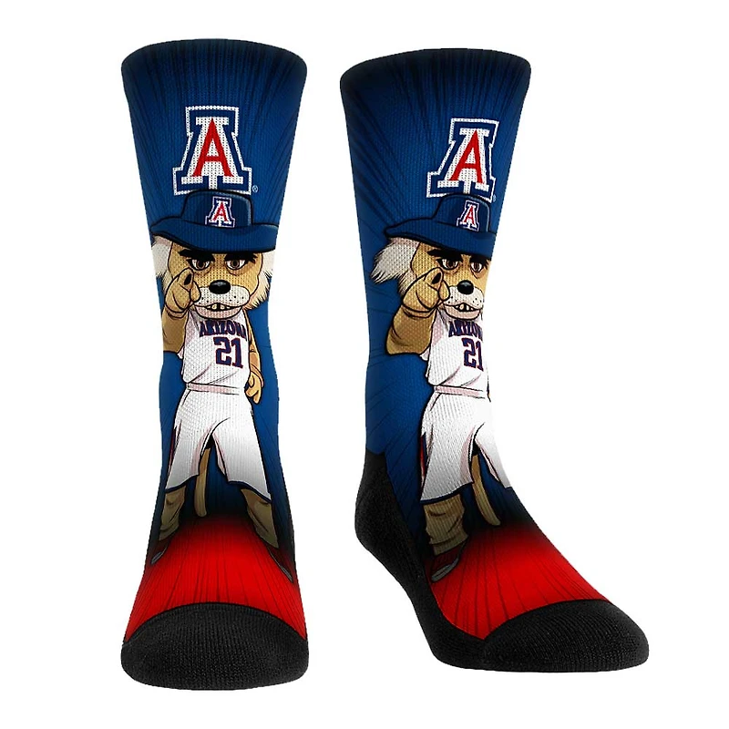 Rock Em Socks Arizona Wildcats Mascot Pump Up Crew Socks