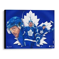 Auston Matthews Toronto Maple Leafs Stretched 20" x 24" Canvas Giclee Print - Designed and Signed by Artist Brian Konnick - Limited Edition of 25