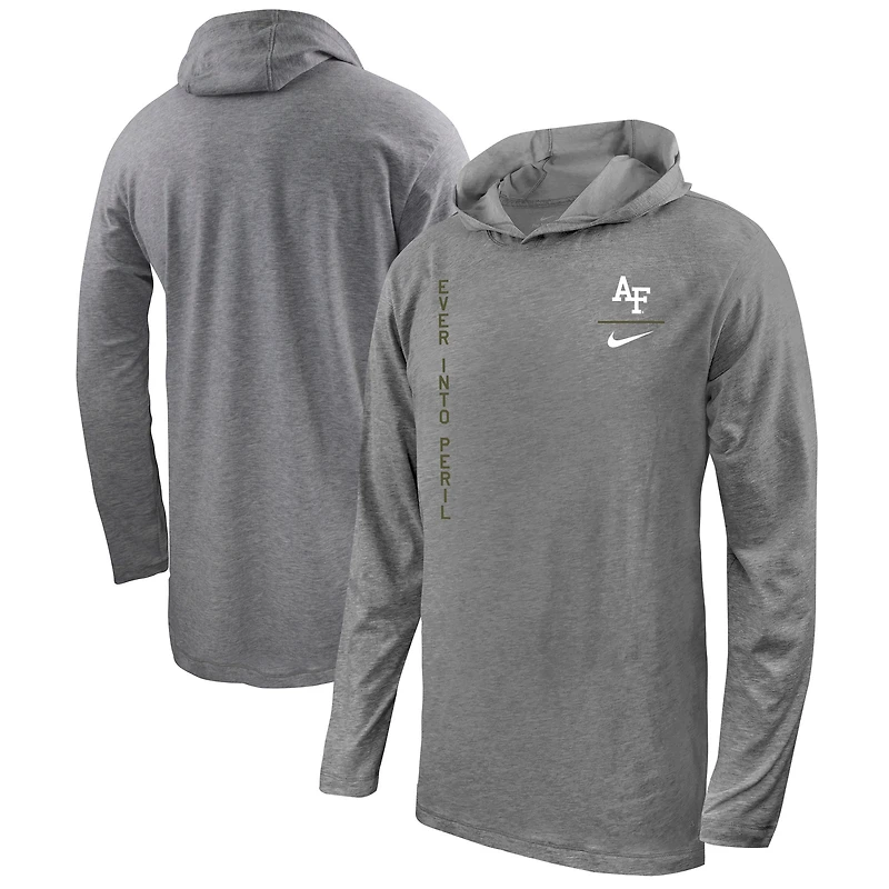 Men's Nike Heather Gray Air Force Falcons Rivalry Pullover Long Sleeve Hoodie T-Shirt