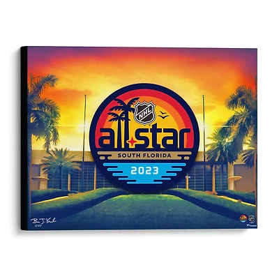 2023 NHL All-Star Game Stretched 20" x 24" Canvas Giclee Print - Designed and Signed by Artist Brian Konnick - Limited Edition of 23