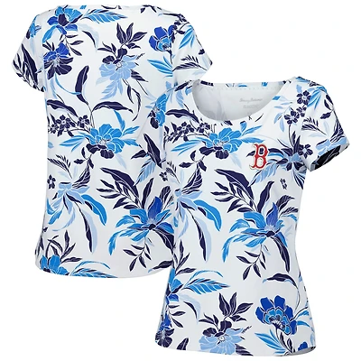 Women's Tommy Bahama White Boston Red Sox Aubrey Romantic Blooms IslandZone T-Shirt