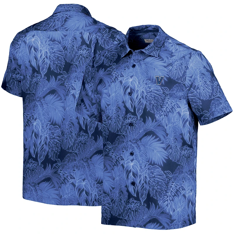 Men's Tommy Bahama Navy Villanova Wildcats Bahama Coast Luminescent Frond Camp IslandZone Button-Up Shirt