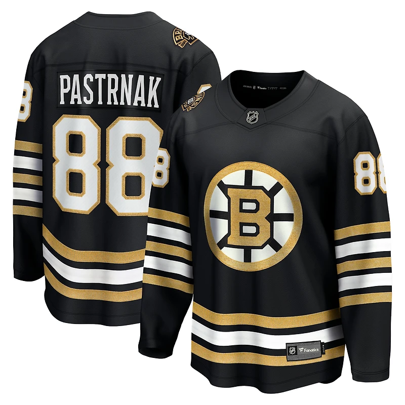 Men's Fanatics David Pastrnak Black Boston Bruins 100th Anniversary Breakaway Jersey
