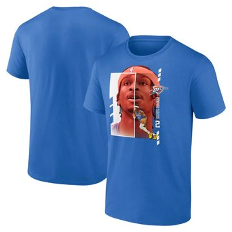 Men's Shai Gilgeous-Alexander Blue Oklahoma City Thunder Player Name & Number Jump Pass T-shirt