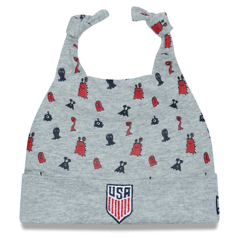 Infant New Era Heather Gray USMNT Critter Cuffed Knit Hat