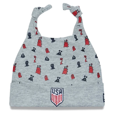 Infant New Era Heather Gray USMNT Critter Cuffed Knit Hat