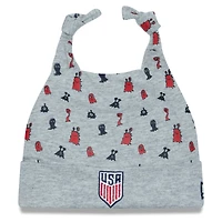Infant New Era Heather Gray USMNT Critter Cuffed Knit Hat