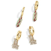 Women's BaubleBar  Los Angeles Dodgers Team Earrings Set