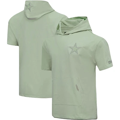 Men's Pro Standard Light Green Dallas Cowboys Neutrals Short Sleeve Pullover Hoodie