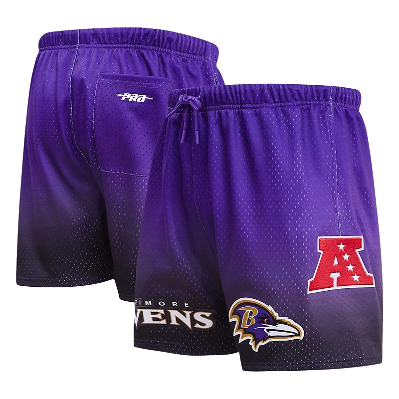 Men's Pro Standard Black/Purple Baltimore Ravens Ombre Mesh Shorts