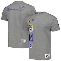 Men's Mitchell & Ness Heather Gray Milwaukee Brewers Cooperstown Collection City Collection T-Shirt