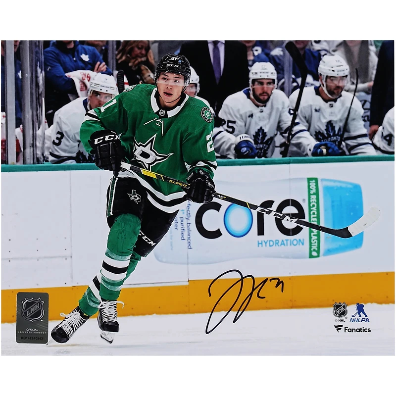 Jason Robertson Dallas Stars Autographed 8" x 10" Kelly Green Jersey Skating Photograph