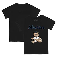 Toddler Tiny Turnip Black Miami Marlins Teddy Boy T-Shirt