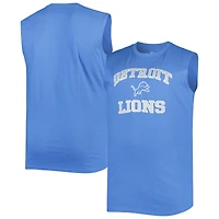 Men's Fanatics Blue Detroit Lions Big & Tall Muscle Tank Top