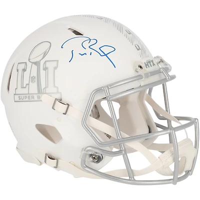 Tom Brady New England Patriots Autographed Riddell Super Bowl LI Speed Authentic Helmet - Signed in Blue Ink