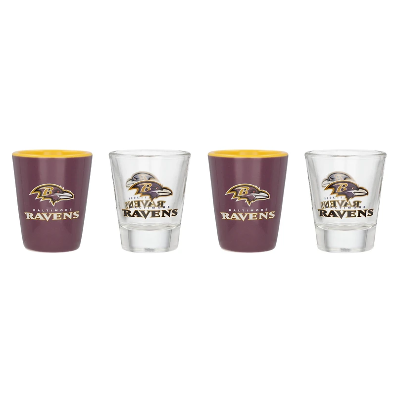 Baltimore Ravens Four-Pack Shot Glass Set