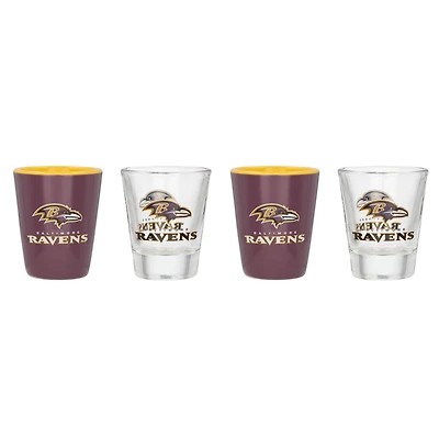 Baltimore Ravens Four-Pack Shot Glass Set