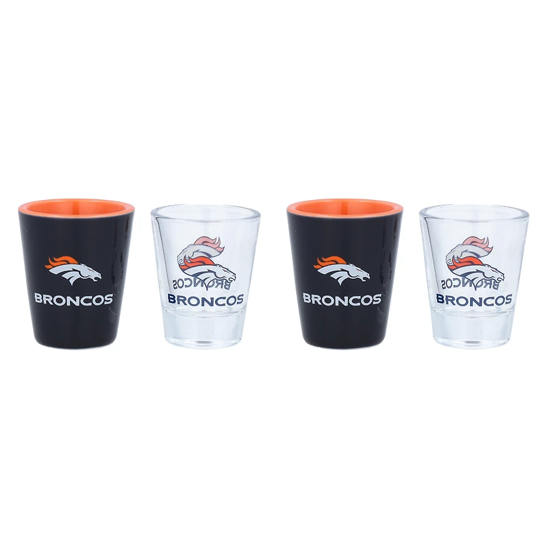 Denver Broncos Four-Pack Shot Glass Set
