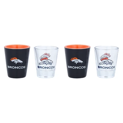 Denver Broncos Four-Pack Shot Glass Set