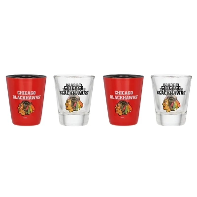 Chicago Blackhawks Four-Pack Shot Glass Set