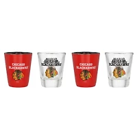 Chicago Blackhawks Four-Pack Shot Glass Set
